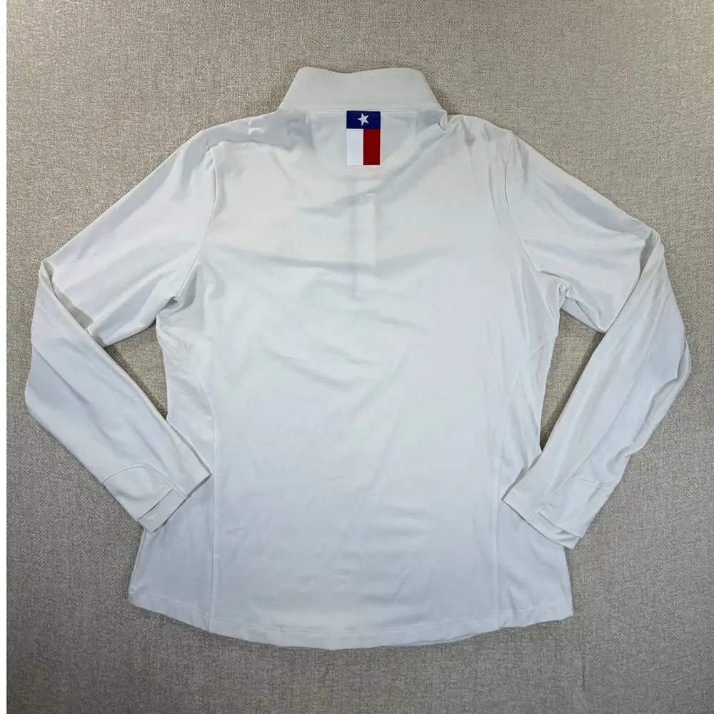 NWT Rhoback Women Large White Performance Quarter Zip Long Sleeve Golf Pullover